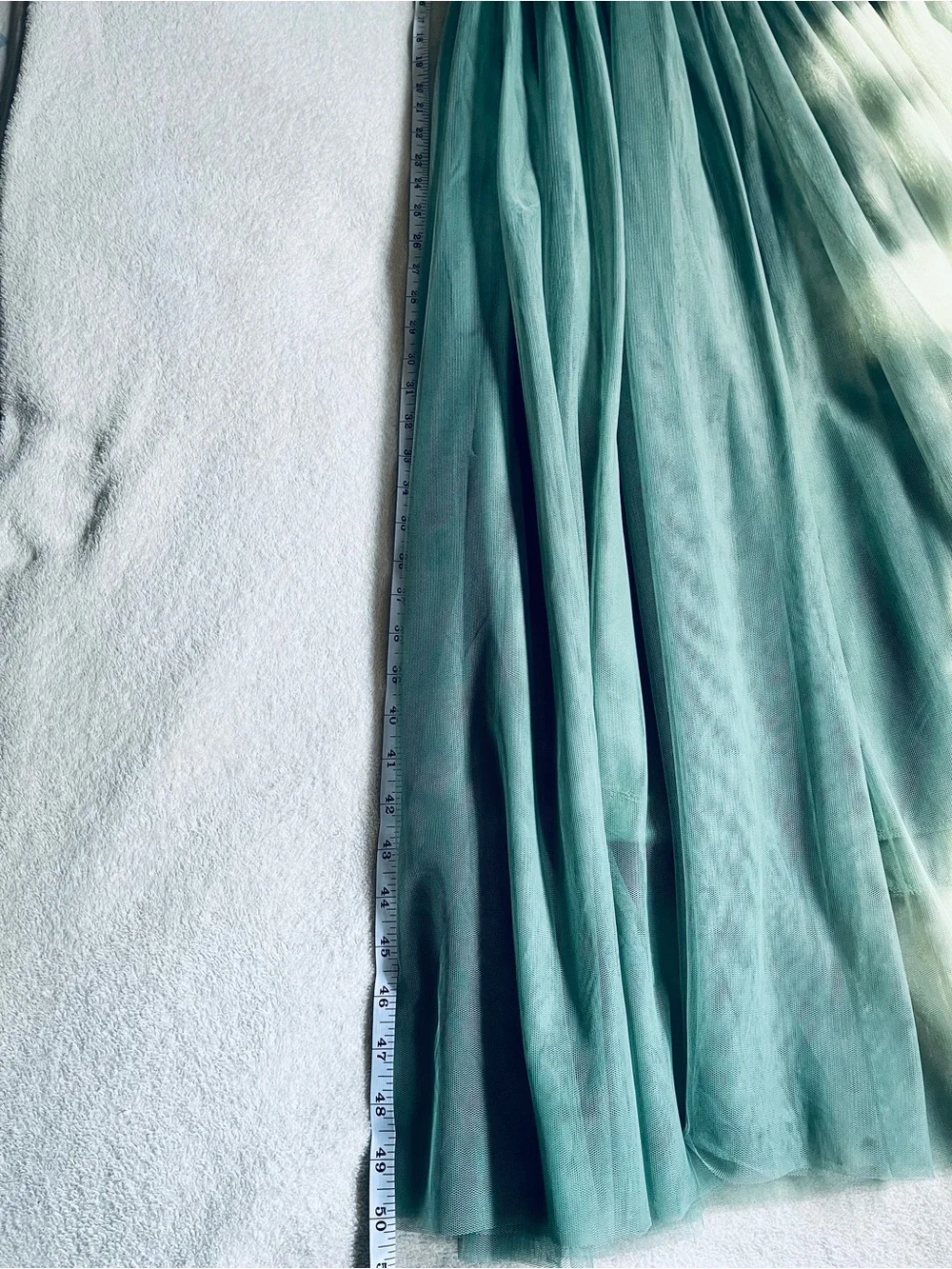 Girls Lace Bodice Tulle Maxi Dress in White and Green